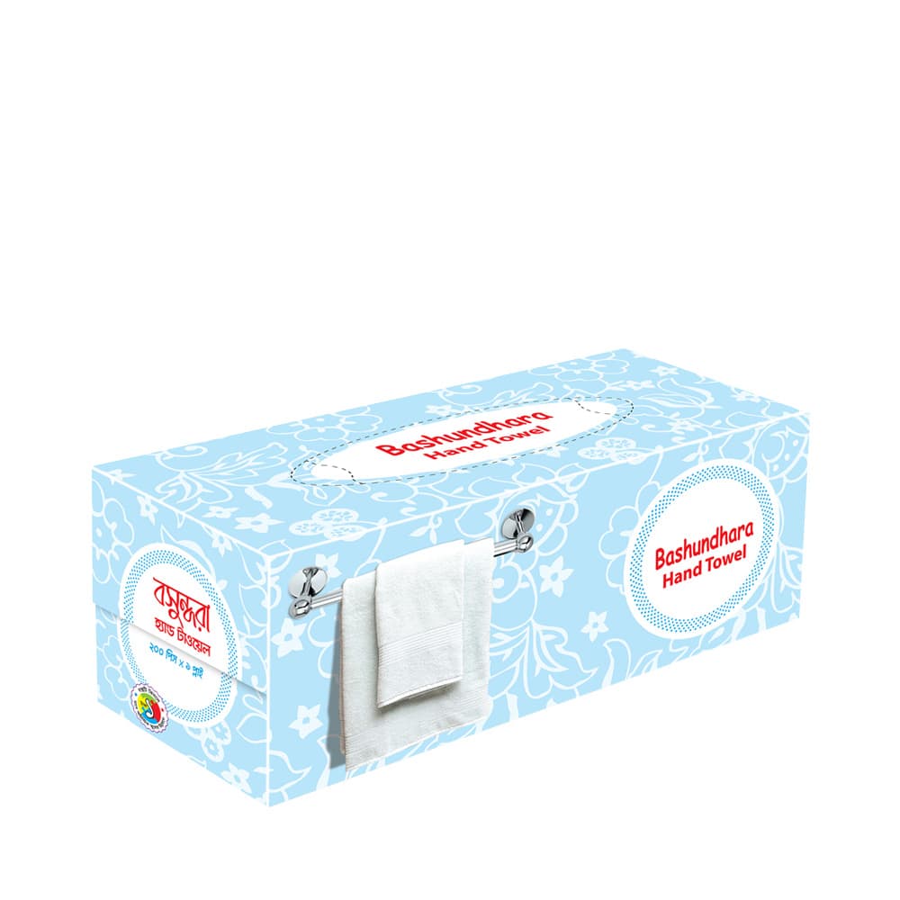 Bashundhara Hand Towel White (200 X 1) ply Box