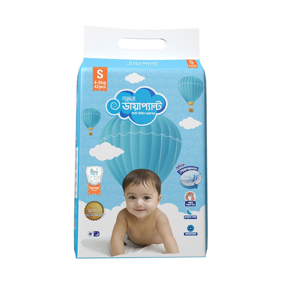 Bashundhara Diapant Baby Diaper S 4-8 kg