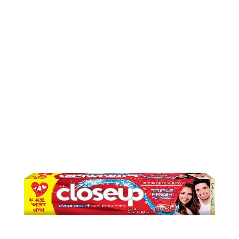 Closeup Toothpaste Red Hot