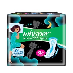 UT1 Whisper Bindazzz Nights Heavy Flow Sanitary Napkins XL+ 1