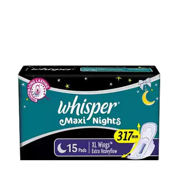 B3 Whisper Maxi Nights Wings Sanitary Napkins XL 15 pads