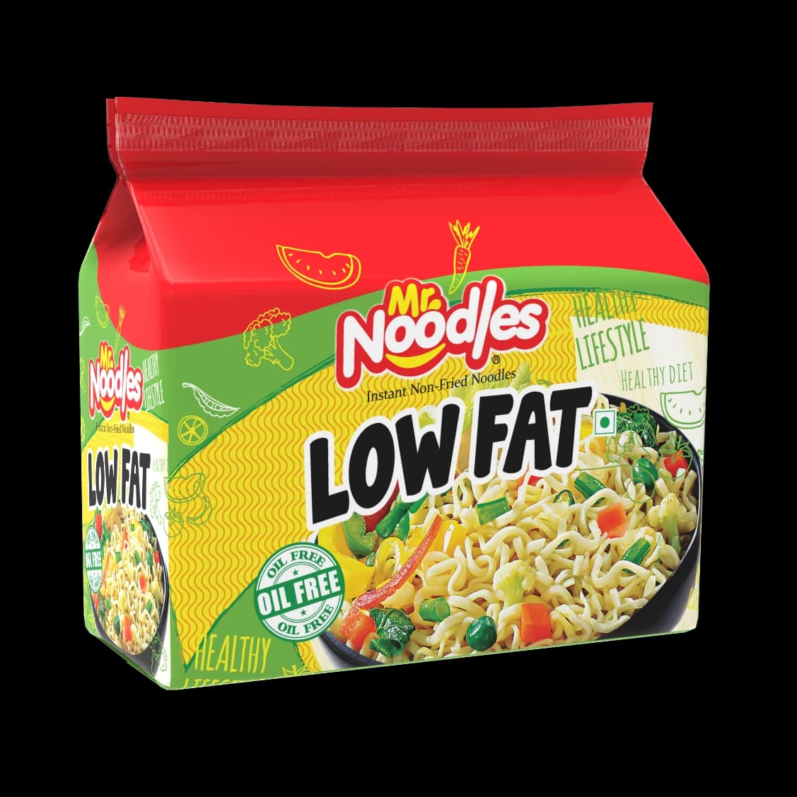 Mr. Noodles Low Fat Instant Non fried Noodles 8 Pieces
